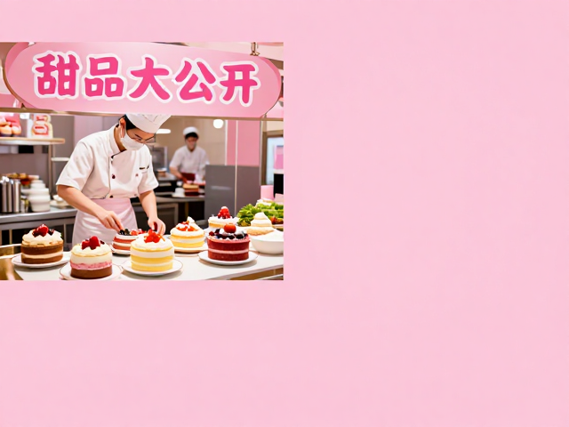 粉色甜品少女感爆棚!门店促销海报,厨师制作现场,诱人美味大公开
