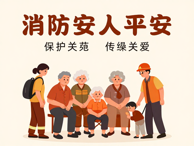 消防安全公益海报，守护老年人平安，环保设计传递关爱