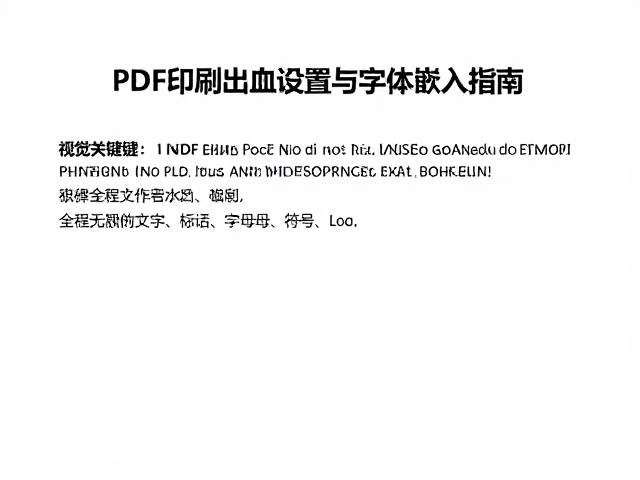 PDF印刷出血设置与字体嵌入指南,规避印刷错误与排版风险