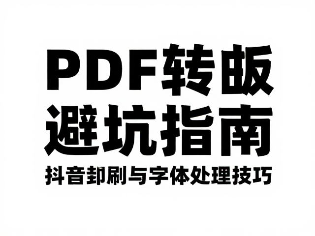 抖音封面JPG高清印刷与字体处理技巧