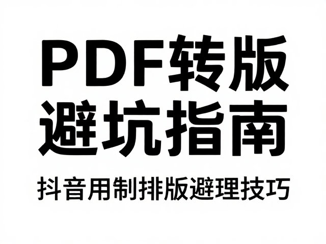 PDF转曲排版避坑指南,抖音封面JPG高清印刷与字体处理技巧