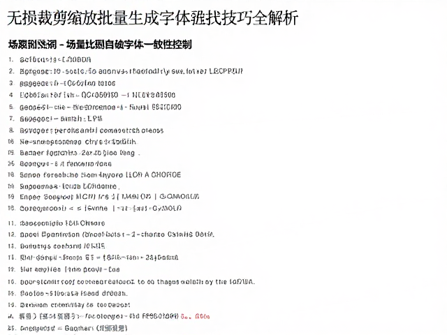 批量生成中的字体自动化与一致性控制