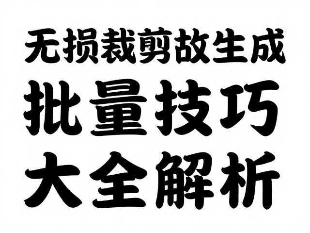 无损裁剪缩放批量生成,字体选择技巧全解析
