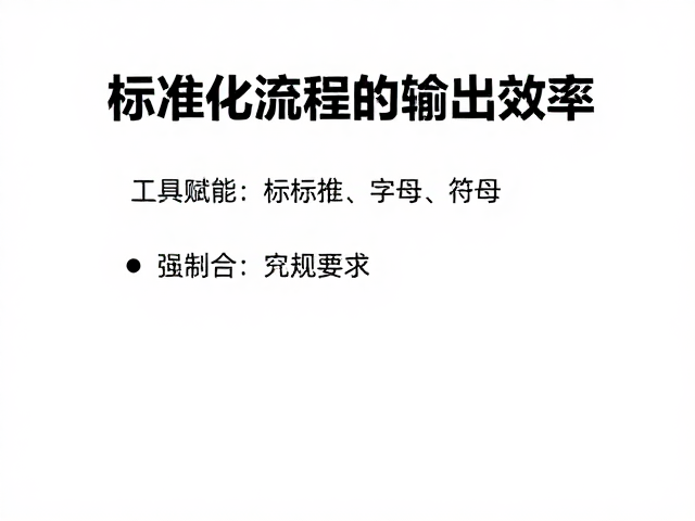 工具赋能：标准化流程的输出效率