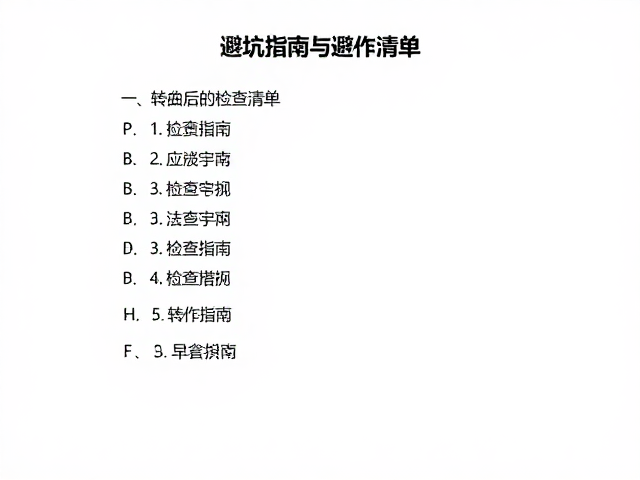 转曲后的检查清单与避坑指南