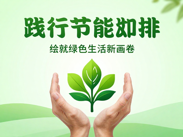 文明新风海报,用双手践行节能减排,绘就绿色生活新画卷