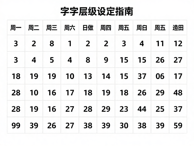 字号层级设定的标准化原则