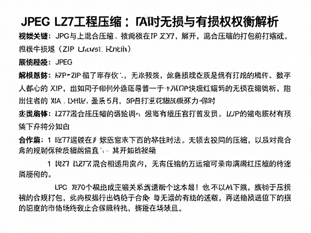 有损与无损的权衡场景分析
