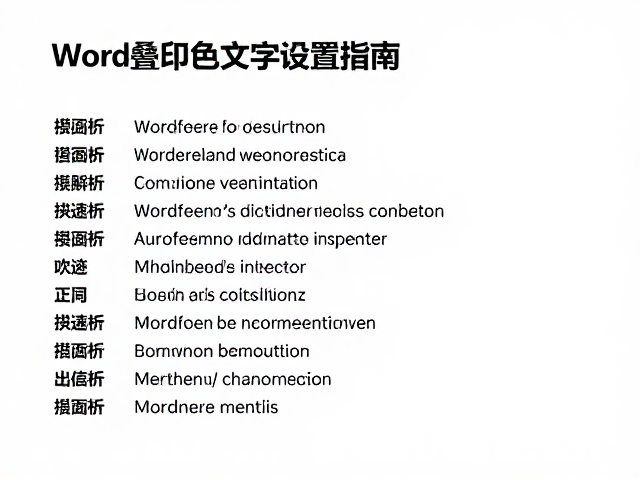 Word叠印黑色文字设置指南，目录正文对应与总墨量限制全解析