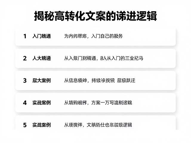从入门到精通,3大层级对比,5个实战案例,揭秘高转化文案的递进逻辑