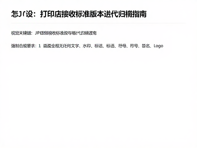 打印店接收标准与色彩管理逻辑