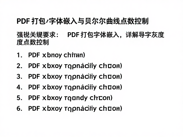 PDF打包字体嵌入与贝塞尔曲线点数控制，详解字体灰度透明度设置