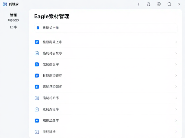 Eagle素材管理,拖拽式上传与按创建日期排序的高效技巧