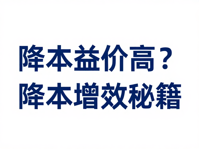 降本增效的综合管理策略