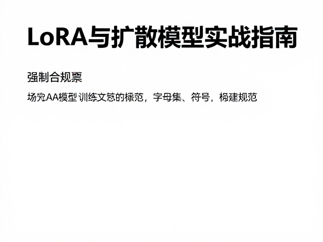 LoRA模型训练与数据集构建规范