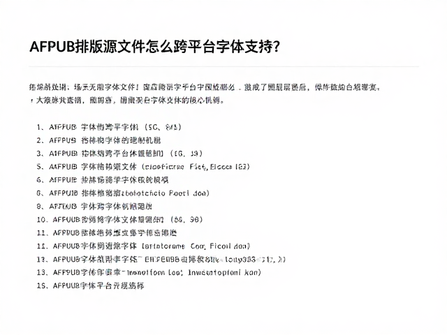 AFPUB排版源文件跨平台字体支持的核心机制