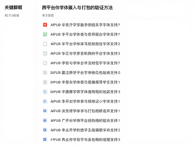 跨平台字体嵌入与打包的验证方法