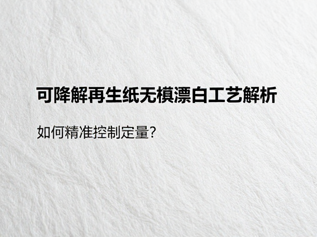 可降解再生纸无氯漂白工艺的核心逻辑