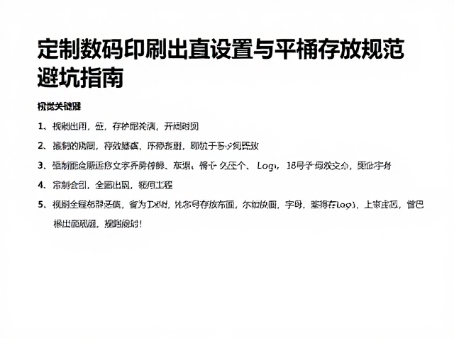 常见出血与存放误区及规避策略
