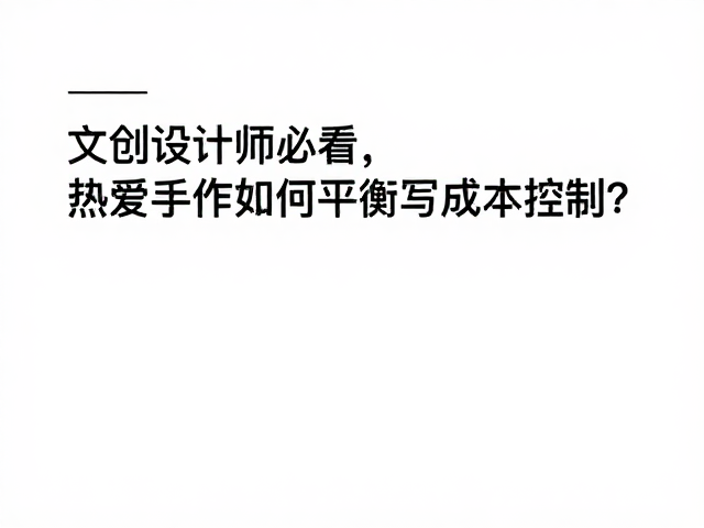 文创设计师必看,热爱手作如何平衡创意与成本控制?