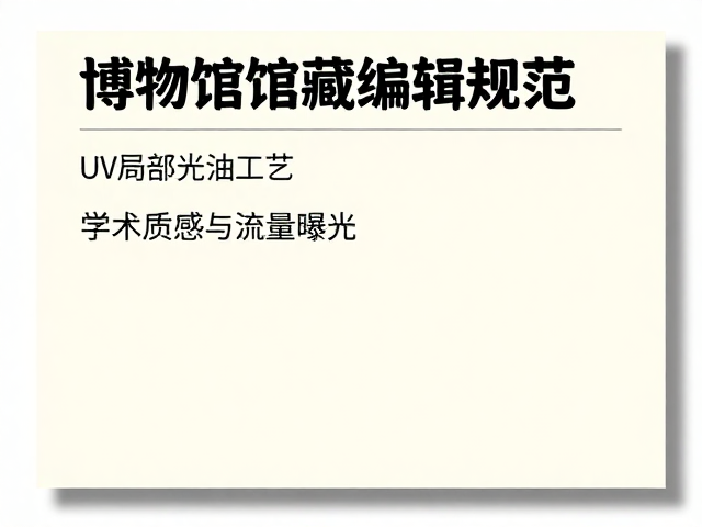博物馆馆藏编辑规范，UV局部光油工艺提升学术质感与流量曝光