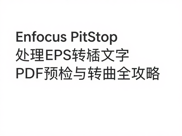 Enfocus PitStop处理EPS未转曲文字,PDF预检与转曲全攻略