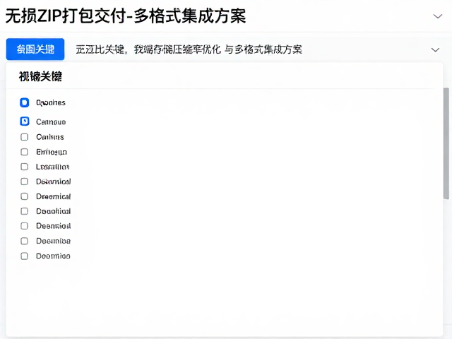 无损ZIP打包交付，云端存储压缩率优化与多格式集成方案
