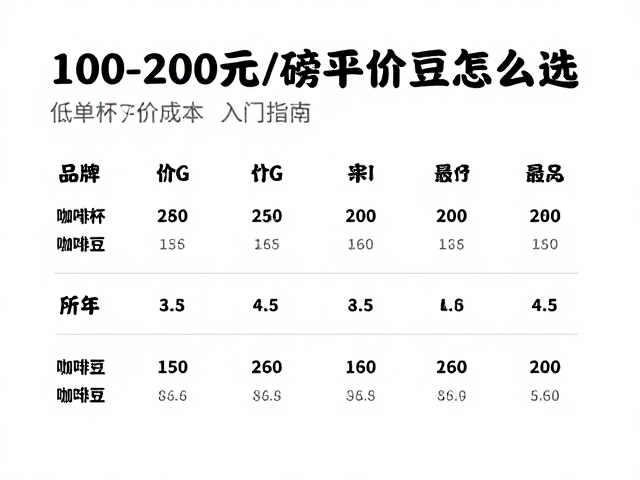 100-200元/磅平价豆怎么选?低单杯成本入门指南