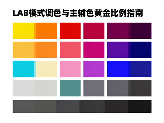 Illustrator色彩库实战，LAB模式调色与主辅色黄金比例指南
