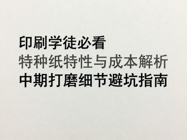 印刷学徒必看，特种纸特性与成本解析，中期打磨细节避坑指南