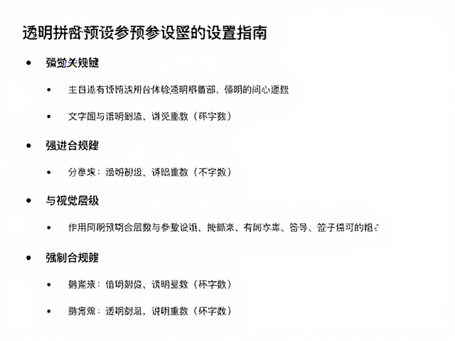 透明拼合预设参数设置指南，解决图片与说明不匹配、文字重叠遮挡问题