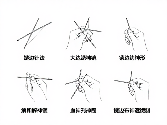 锁边布章绣花针法，基础针法练习指南，新手必看的缝纫技巧