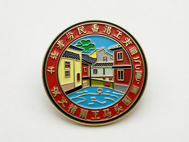 广州番禺马头围手工珐琅旋转徽章定制，传承非遗技艺