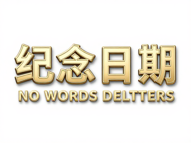 纪念日期徽章文字字体设计，电镀工艺打造高质感收藏级徽章