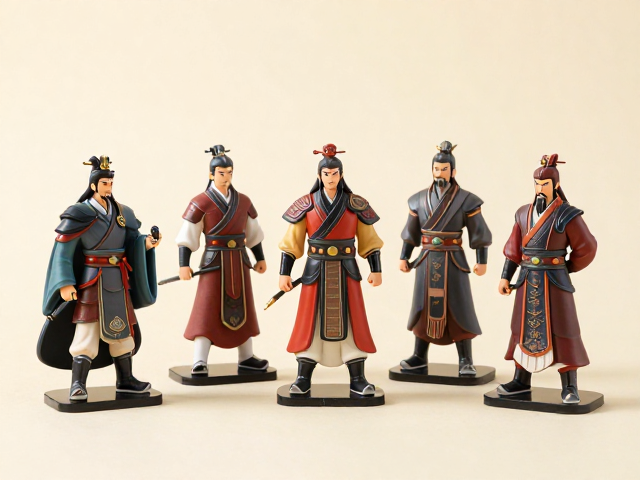 SD三国传手绘风桌面摆件，精致还原三国人物，桌面装饰新宠