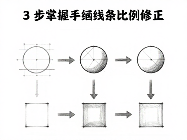 3步掌握手绘线条比例修正,旧化教程详解,新手必看技巧