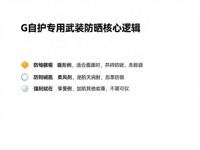 G自护专用武装如何避免阳光直射?防晒保养全攻略