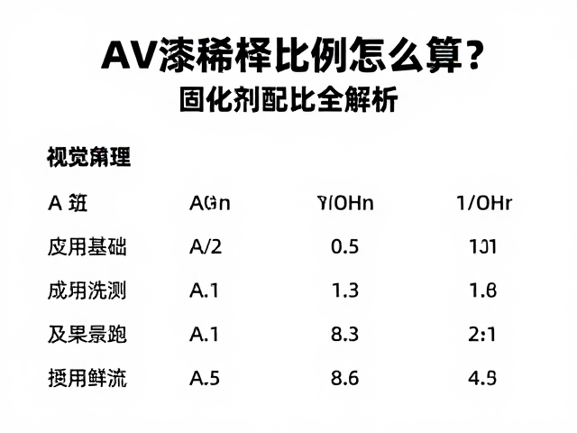 AV漆稀释比例怎么算？固化剂配比全解析，新手必看