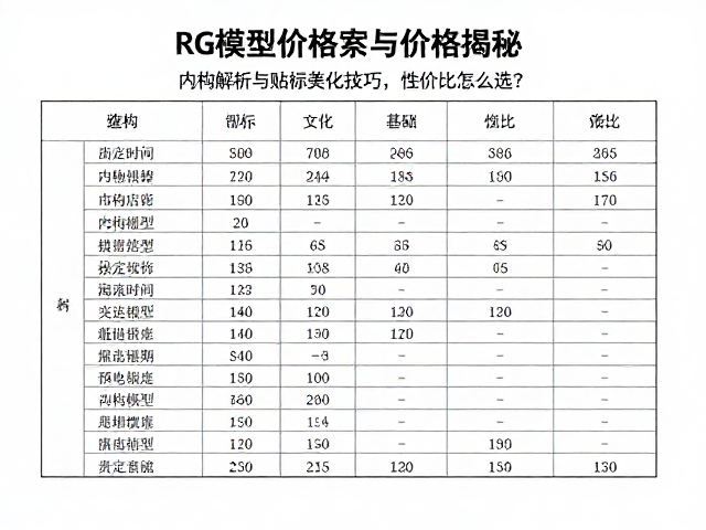 RG模型价格揭秘，内构解析与贴标美化技巧，性价比怎么选？
