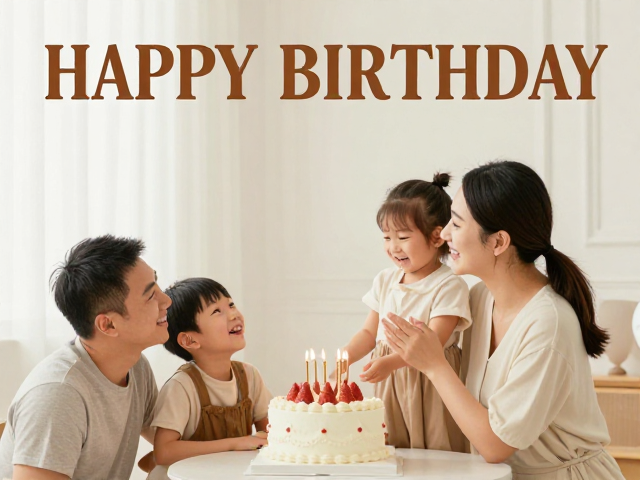 生日祝福海报怎么设计？主体突出技巧，打造温馨家庭生活海报