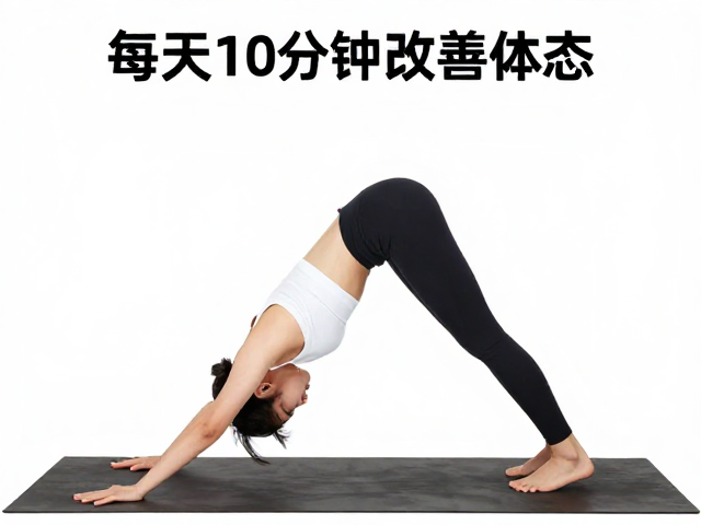 圆肩驼背头前伸怎么改？下犬式，小燕飞，每天10分钟改善体态