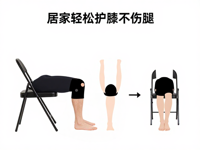 椅子辅助膝盖养护，3个舒缓瑜伽动作，居家轻松护膝不伤腿