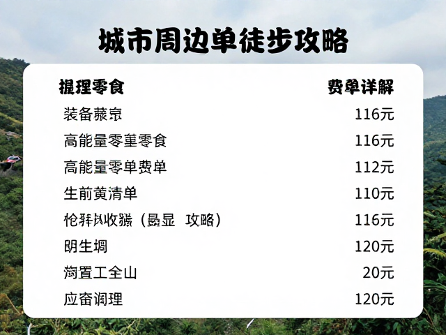 安全装备清单与应急准备