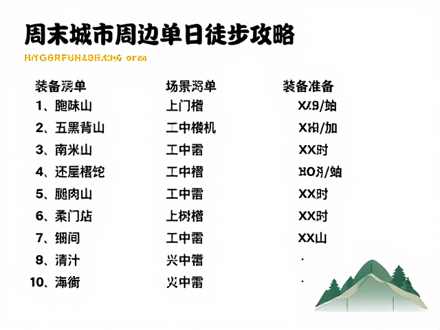 装备清单与行前准备