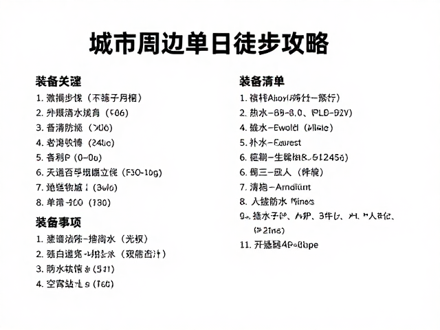 装备清单与个人防护细节