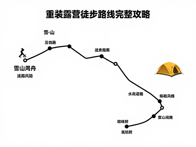 重装露营徒步路线完整攻略,雪山接近路线迷路风险与避坑指南