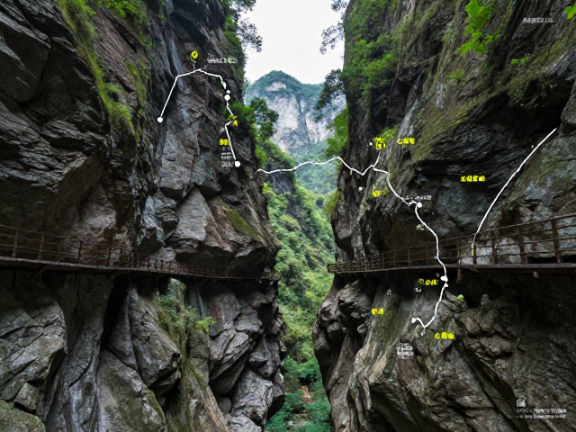 峡谷栈道的路线规划与地形特征