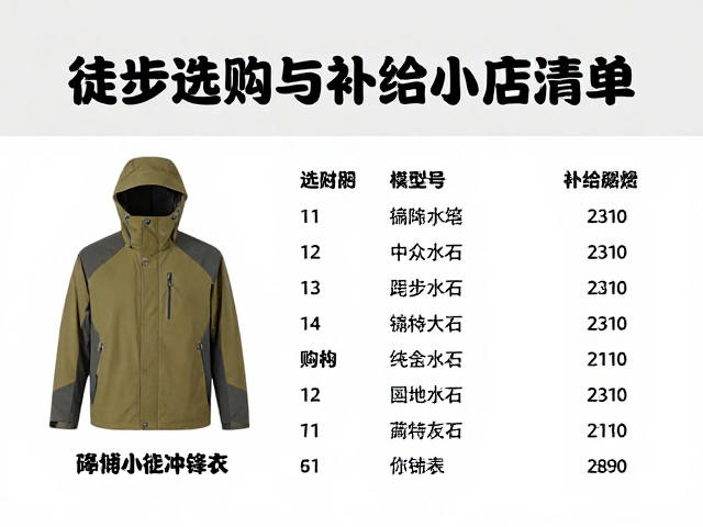 小众秘境徒步攻略,冲锋衣选购与补给小店清单