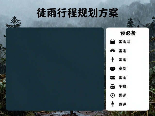 徒步完整行程规划方案设计,雷雨避险指南与必备雨具清单