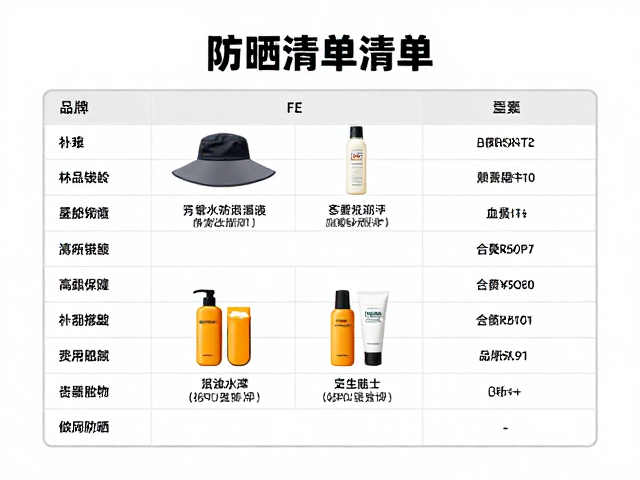 防晒用品清单的科学配置与使用规范